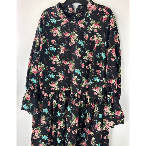 Modcloth Floral Print Mock Neck LS Dress Women's Plus Size 4X *Belt NOT Included - Picture 10 of 12